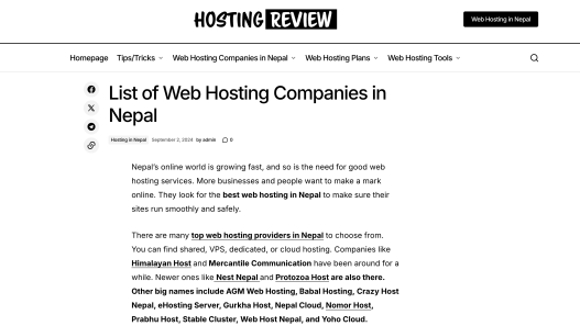 web hosting companies in nepal
