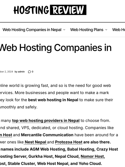 web hosting companies in nepal